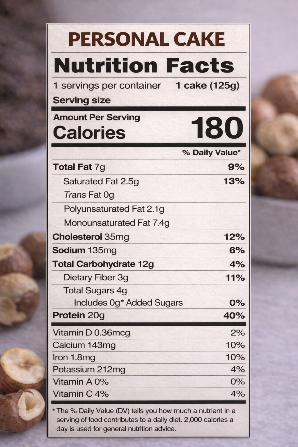 Personal Hazelnuts cake